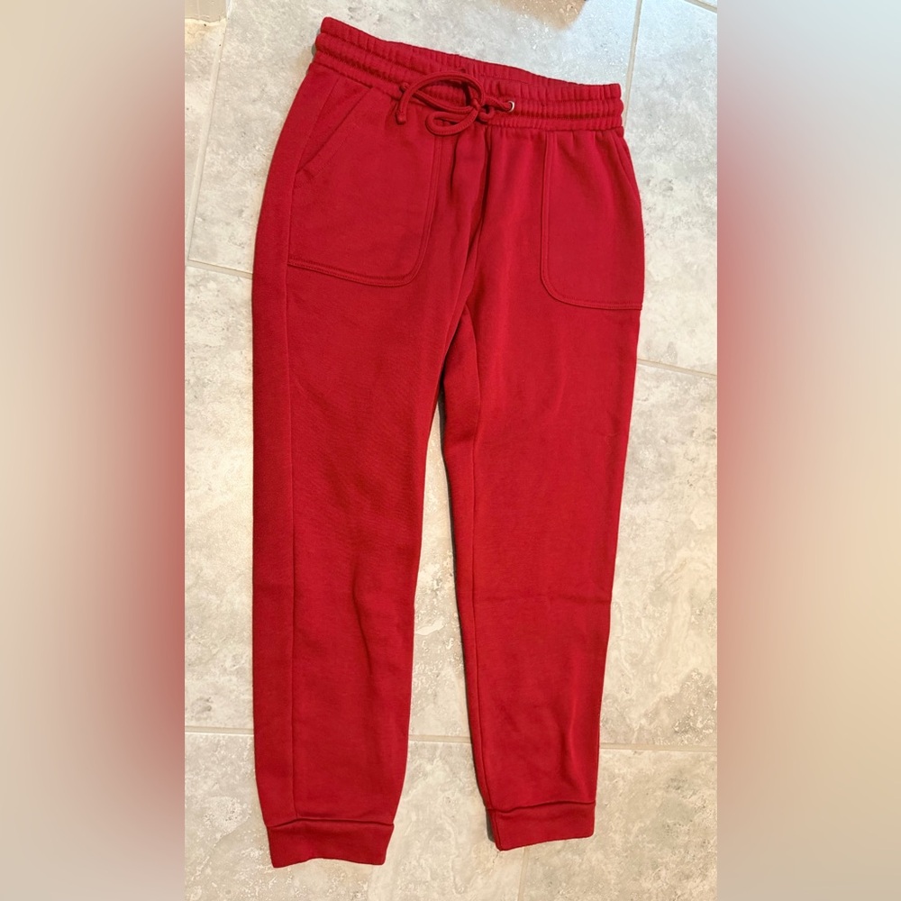 Rae Dunn “BELIEVE.” Red Sweatshirt & Jogger Set | Size S | Cozy Lounge - Picture 10 of 10